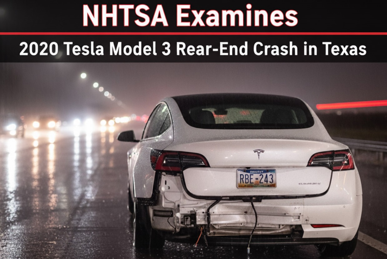 NHTSA Examines 2020 Tesla Model 3 Rear-End Crash in Texas