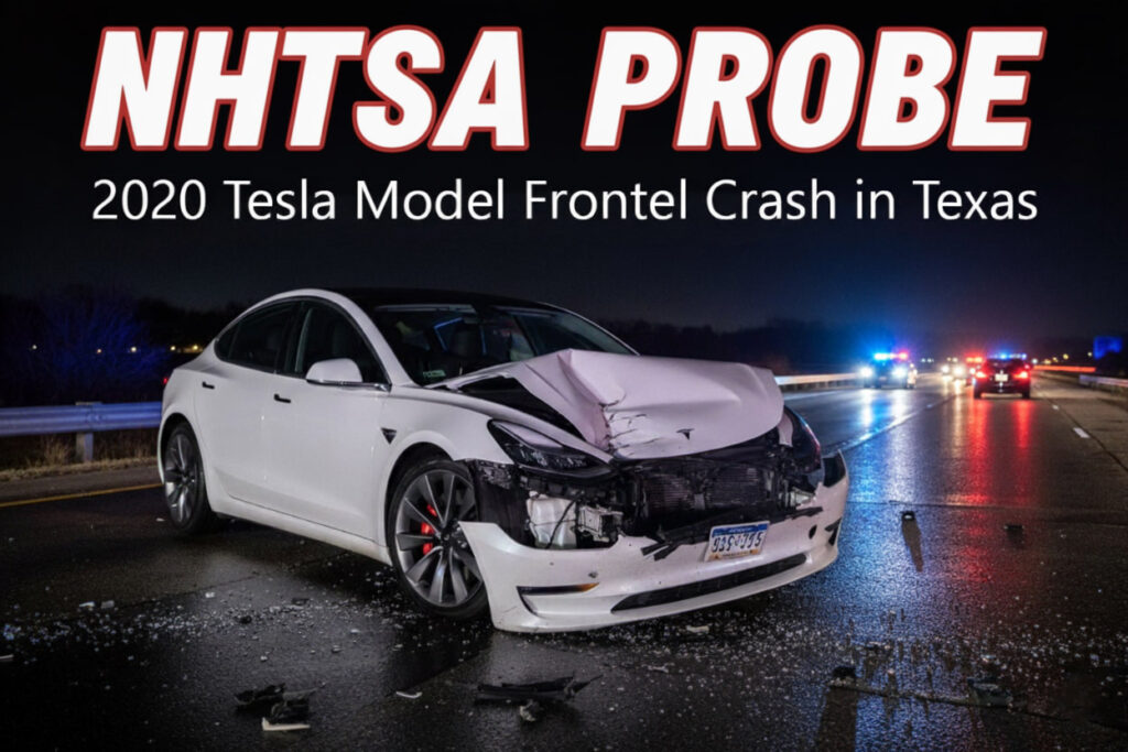 NHTSA Probes 2020 Tesla Model 3 Frontal Crash in Texas