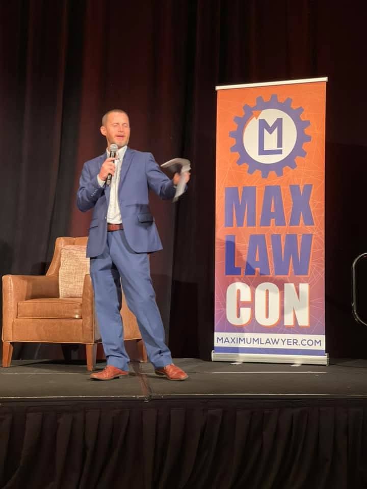 Tyson Mutrux at the Maximum Lawyer event — Mutrux Firm Injury Lawyers